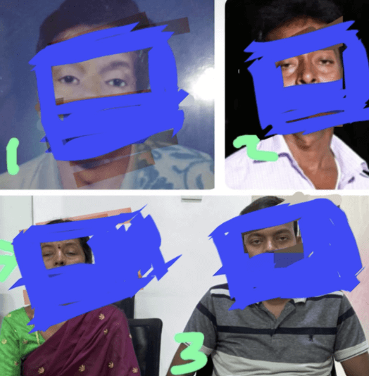 Family with Les yeux fermés (Closed eyes)