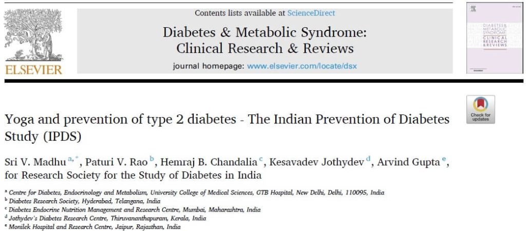 Remission of Prediabetes and Diabetes with Yoga and Lifestyle - Is It Possible?