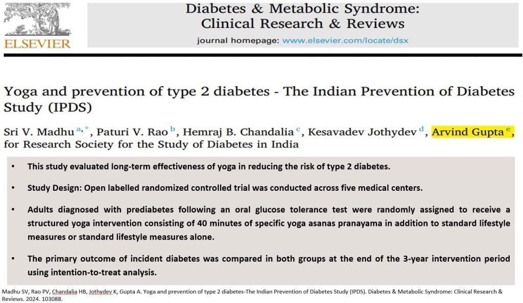 Remission of Prediabetes and Diabetes with Yoga and Lifestyle - Is It Possible?
