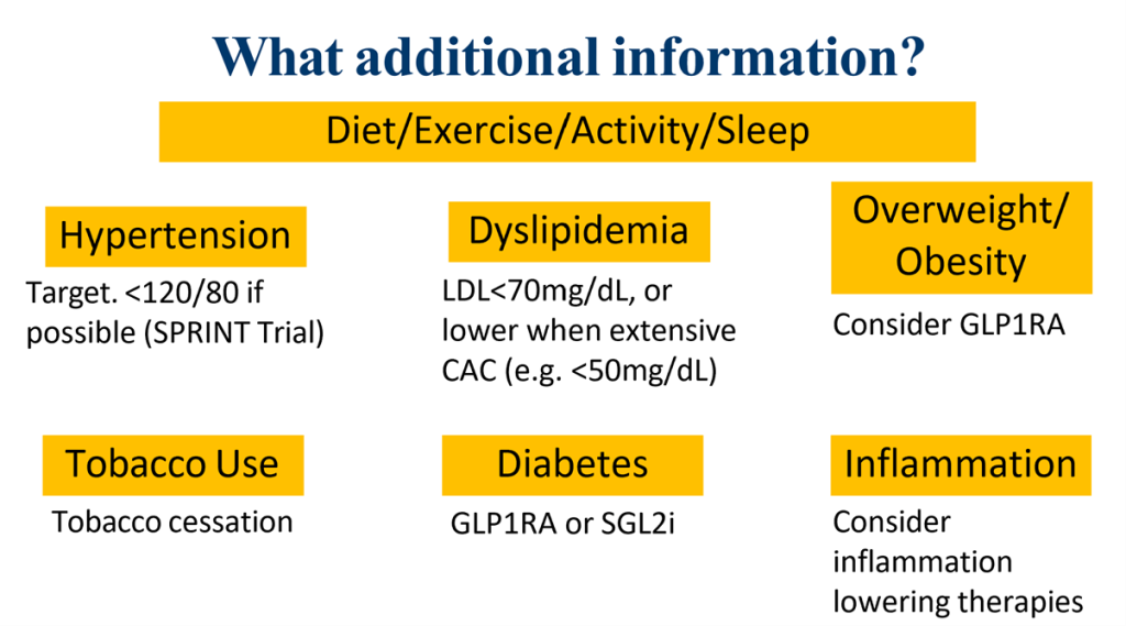 What should I do with a CAC score of 400in my Asymptomatic patient?