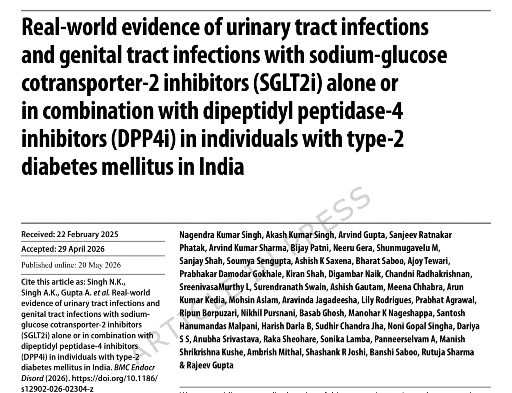 SGLT2i and Urogenital Infections: India’s Largest Real-World Evidence Speaks