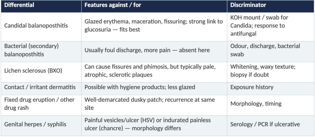 “Dapagliflozin by Mistake”: Candidal Balanoposthitis with Preputial Fissuring after Inadvertent Double-Dose SGLT2 Inhibition - and the Question of Genital Infection in Non-Diabetics