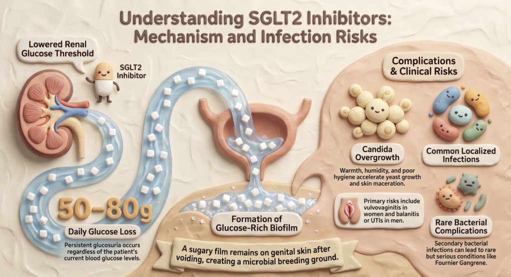 “Dapagliflozin by Mistake”: Candidal Balanoposthitis with Preputial Fissuring after Inadvertent Double-Dose SGLT2 Inhibition - and the Question of Genital Infection in Non-Diabetics