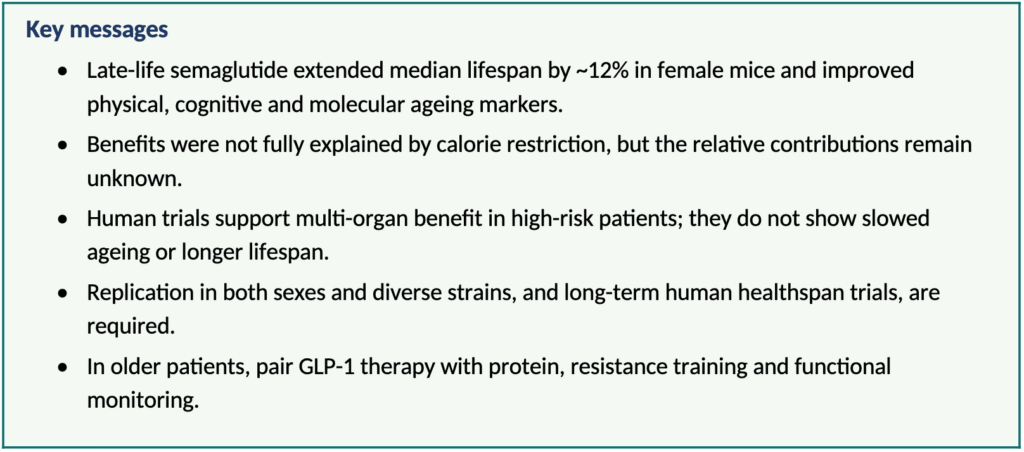 Could Semaglutide Become a Lifespan-Enhancing Medicine? Interpreting the 2026 Late-Life Mouse Longevity Data Through a Geroscience Lens