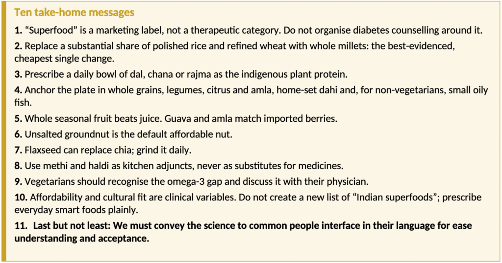 “Smart Foods” versus “Superfoods” in T2DM - The Answer is Already in the Indian Kitchen